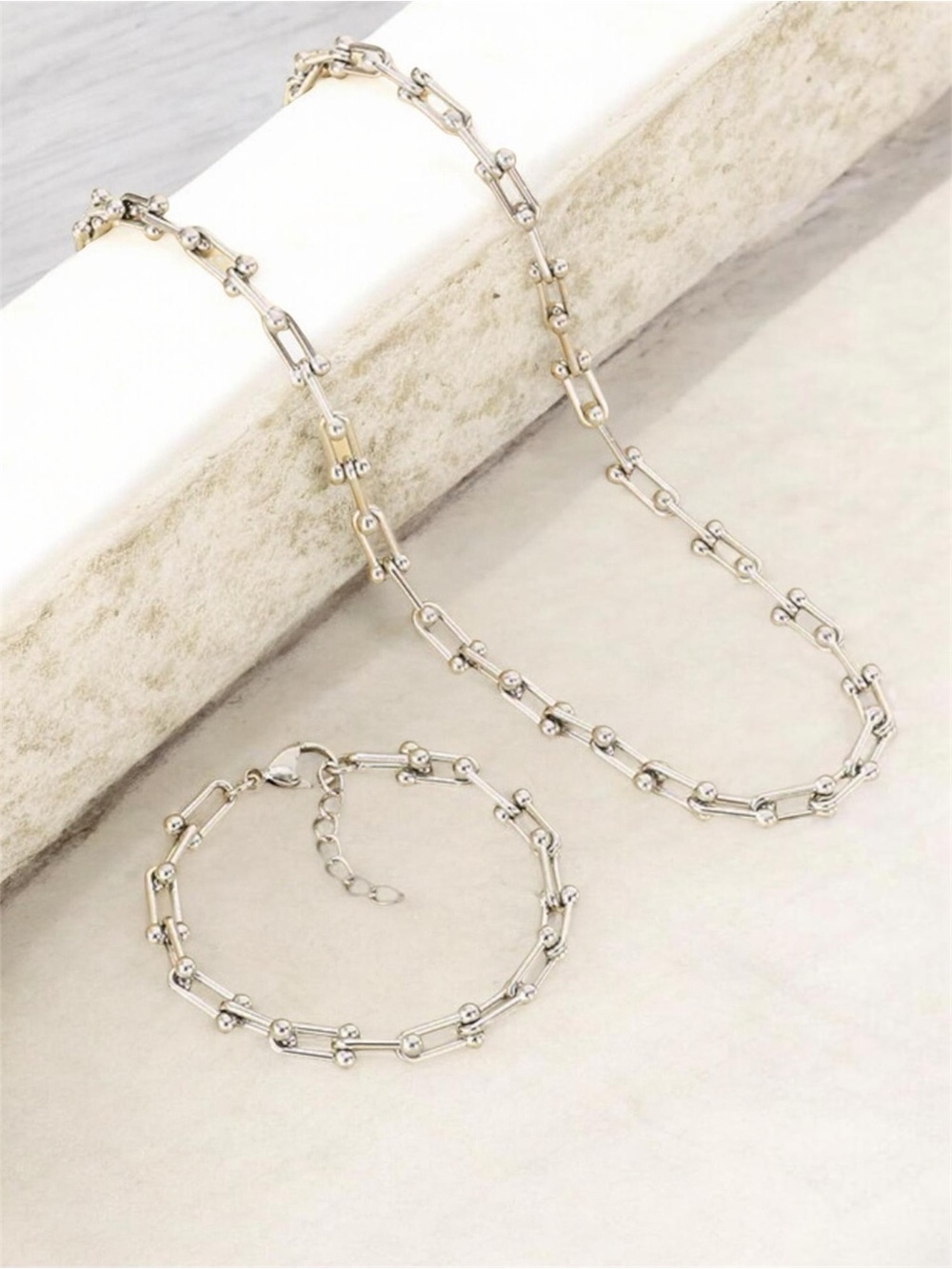 Horseshoe Buckle Necklace & Bracelet Set NWT